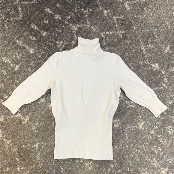 White House Black Market Sweaters - White House Black Market White Turtleneck Sweater